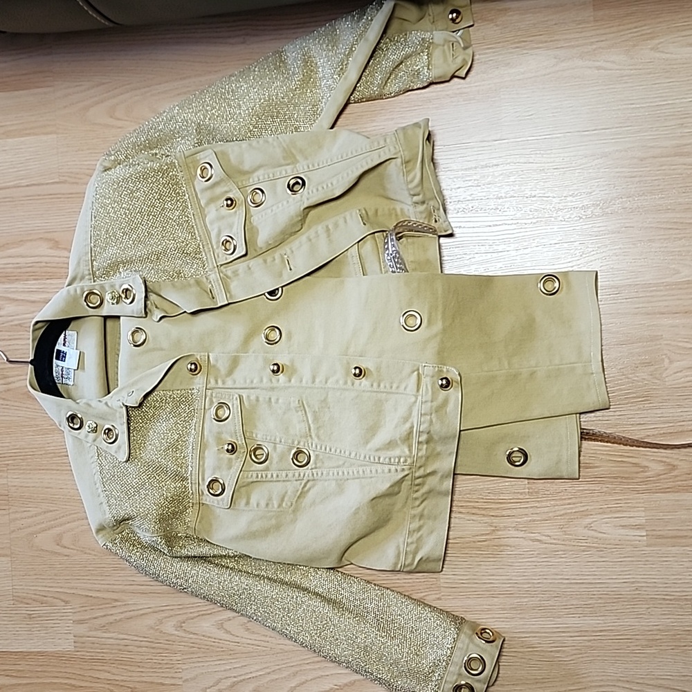 Gold denim suit